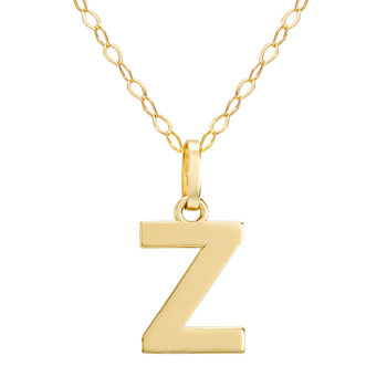 Letter "Z" Girls 14K Gold Pendant Necklace
