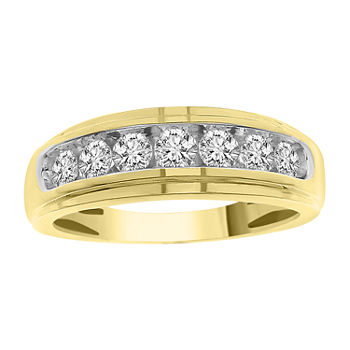 Mens 3/4 CT. T.W. Genuine White Diamond 10K Gold Wedding Fashion Ring