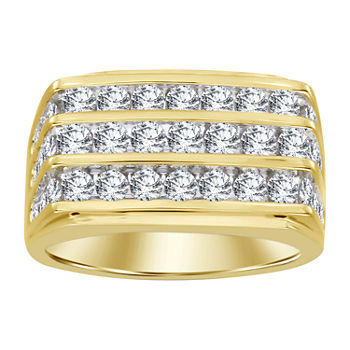 Mens 2 CT. T.W. Genuine White Diamond 10K Gold Wedding Fashion Ring