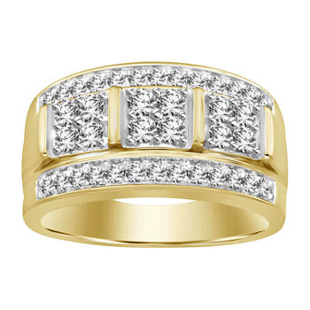 Mens 1 CT. T.W. Genuine White Diamond 10K Gold Wedding Fashion Ring