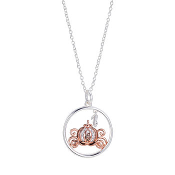 Disney Cinderella Silver Over Brass 16 Inch Link Pendant Necklace