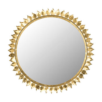 Safavieh Leaf Crown Gold Wall Mount Sunburst Wall Mirror