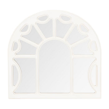 Safavieh Joelle White Transitional Wall Mount Semi-Circle Decorative Wall Mirror