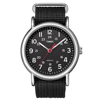 Timex® Weekender Black Fabric Strap Watch T2N647