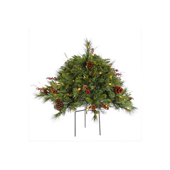 Vickerman 2' Cibola Mixed Berry Artificial Christmas Bush with 100 Warm White LED Lights