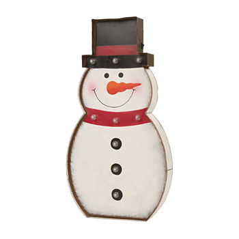 Glitzhome Led Marquee Christmas Snowman Lighted Tabletop Decor