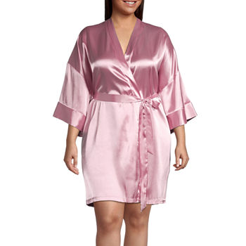 Ambrielle Womens Plus Kimono Robes 3/4 Sleeve Short Length