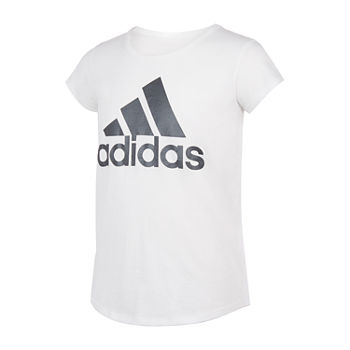 adidas Girls Round Neck Short Sleeve Graphic T-Shirt