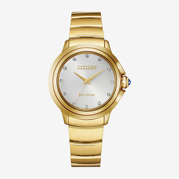 Citizen Ceci Womens Diamond Accent Gold Tone Stainless Steel Bracelet Watch Em0952-55a