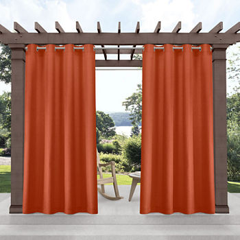 Exclusive Home Curtains Biscayne Light-Filtering Grommet Top Set of 2 Outdoor Curtain Panel