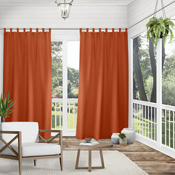Exclusive Home Curtains Solid Light-Filtering Tab Top Set of 2 Outdoor Curtain Panel