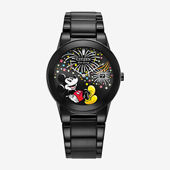 Citizen Mickey Mouse Mickey Mouse Unisex Adult Black Stainless Steel Bracelet Watch Au1095-57w