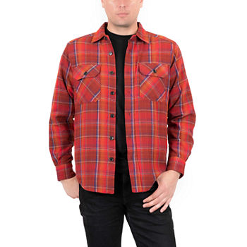 Mountain And Isles Mens Regular Fit Long Sleeve Plaid Button-Down Shirt