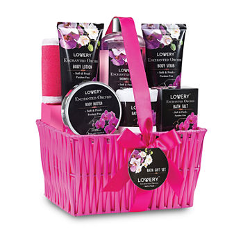 Lovery Enchanted Orchid Bath And Body Gift Basket - 9pc Spa Kit