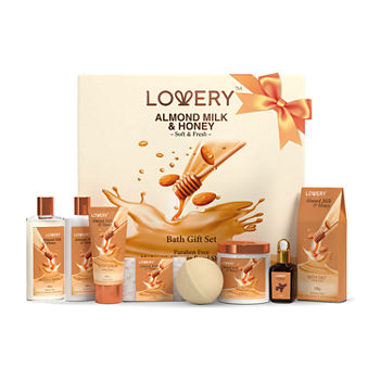 Lovery Almond Milk & Honey Home Spa Gift Set - 9pc Bath And Body Kit