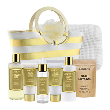 Lovery Honey Almond Home Bath Gift Set - 8pc Spa Gift Bag