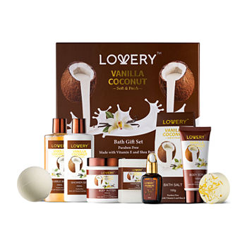 Lovery Vanilla Coconut Bath And Shower Set - 10pc Spa Kit