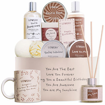 Lovery Birthday Gift Basket - 15pc Coconut Home Spa Set