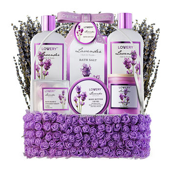 Lovery Lavender Bath And Body Gift Basket - 15pc Selfcare Kit