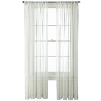 Liz Claiborne Sheer Rod Pocket Single Curtain Panel