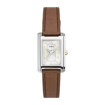 Timex Womens Brown Leather Strap Watch Tw2u06100jt