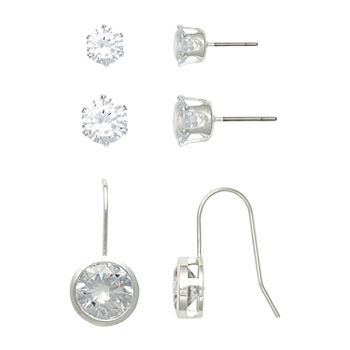 Mixit Silver Tone 3 Pair Earring Set