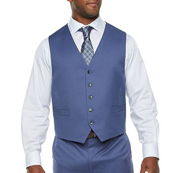 Shaquille O’Neal XLG Bllue Mens Stretch Regular Fit Suit Vest - Big and Tall
