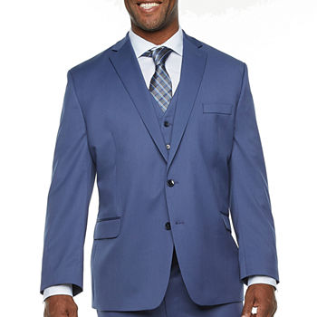 Shaquille O’Neal Mens Blue Stretch Regular Fit Suit Jacket-Big and Tall