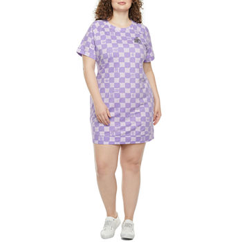 Juicy By Juicy Couture Short Sleeve Checked T-Shirt Dress Plus
