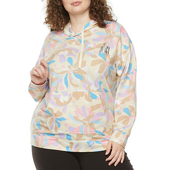JUICY BY JUICY COUTURE PLUS FRENCH TERRY WOMENS LONG SLEEVE HOODIE