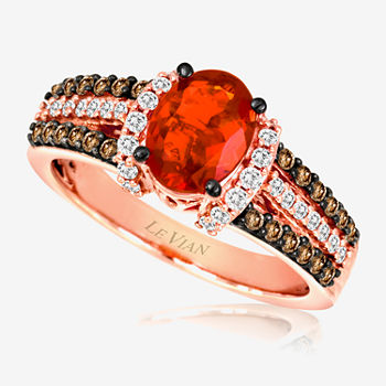 Le Vian Grand Sample Sale Le Vian Grand Sample Sale Womens 1/2 CT. T.W. Genuine Orange Opal 14K Rose Gold Cocktail Ring