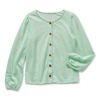 Thereabouts Little & Big Girls Scoop Neck Long Sleeve Blouse