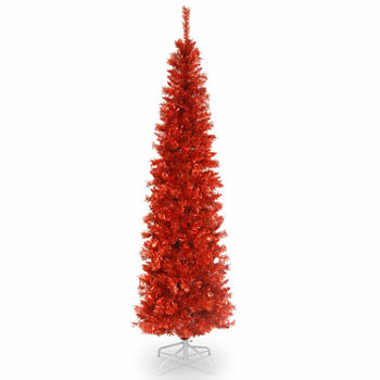 National Tree Co. 6 Foot Red Tinsel Christmas Tree