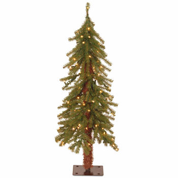 National Tree Co. 3 Foot Hickory Cedar Cedar Pre-Lit Flocked Christmas Tree