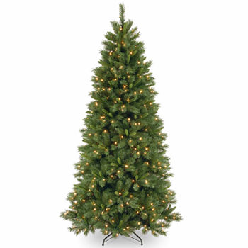 National Tree Co. 7 1/2 Foot Lehigh Valley Pine Hinged Pine Pre-Lit Christmas Tree