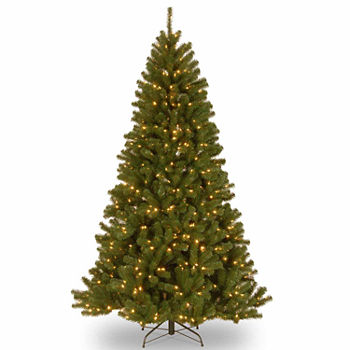 National Tree Co 7.5 Feet North Valey Spruce Hinged Pre-Lit Christmas Tree