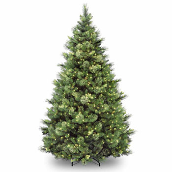 National Tree Co. 7 1/2 Foot Carolina Pine Hinged Pine Pre-Lit Christmas Tree