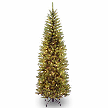 National Tree Co. 6 1/2 Foot Kingswood Fir Hinged Pencil Fir Pre-Lit Christmas Tree