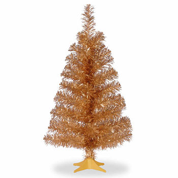 National Tree Co. 3 Foot Champagne Tinsel Christmas Tree
