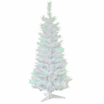 National Tree Co. 3 Foot White Iridescent Tinsel Christmas Tree