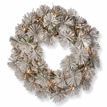 National Tree Co. Snowy Bristle Pine Indoor Outdoor Christmas Wreath