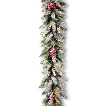 National Tree Co. Snow Splashed Dunhill  Fir Indoor Outdoor Christmas Garland