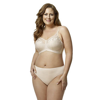 Elila Embroidered Microfiber Softcup Full Coverage Bra