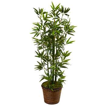 4’ Bamboo Artificial Tree in Coiled Rope Planter