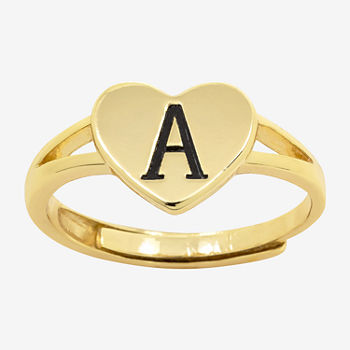 Sparkle Allure Initial 14K Gold Over Brass Heart Band