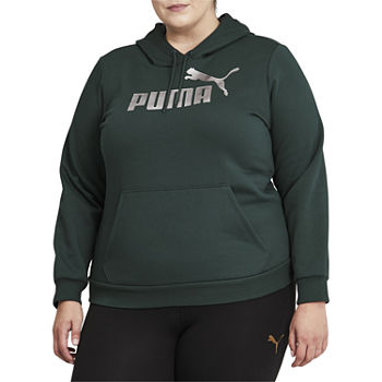Puma Essential Logo Fleece Hoody Womens Long Sleeve Hoodie Plus