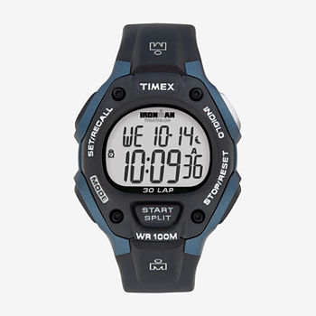 Timex® Mens Black and Blue Strap Watch