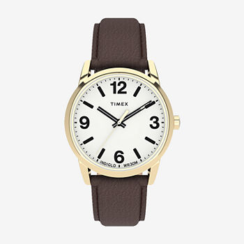 Timex Mens Brown Leather Strap Watch Tw2u71500jt