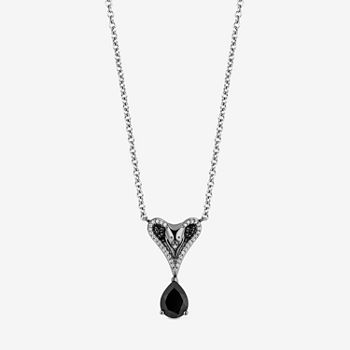 Enchanted Disney Fine Jewelry Womens 1/7 CT. T.W. Genuine Black Onyx Sterling Silver Jafar Pendant Necklace
