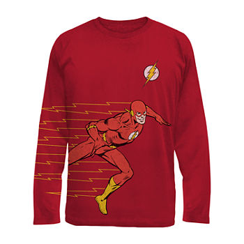 The Flash Little & Big Boys Crew Neck DC Comics Long Sleeve Graphic T-Shirt